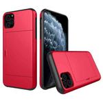 For iPhone 11 Pro Shockproof Rugged Armor Protective Case with Card Slot (Red)