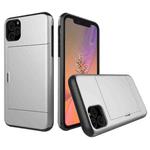 For iPhone 11 Pro Max Shockproof Rugged Armor Protective Case with Card Slot (Silver)
