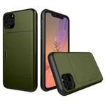 For iPhone 11 Pro Max Shockproof Rugged Armor Protective Case with Card Slot (Army Green)