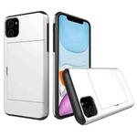 For iPhone 11 Shockproof Rugged Armor Protective Case with Card Slot (White)