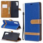 Color Matching Denim Texture Horizontal Flip Leather Case with Holder & Card Slots & Wallet & Lanyard for Galaxy Note10(Royal Blue)