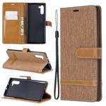 Color Matching Denim Texture Horizontal Flip Leather Case with Holder & Card Slots & Wallet & Lanyard for Galaxy Note10(Brown)