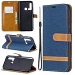Color Matching Denim Texture Horizontal Flip Leather Case with Holder & Card Slots & Wallet & Lanyard for Huawei P20 lite (2019) / nova 5i(Dark Blue)