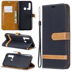 Color Matching Denim Texture Horizontal Flip Leather Case with Holder & Card Slots & Wallet & Lanyard for Huawei P20 lite (2019) / nova 5i(Black)