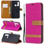 Color Matching Denim Texture Horizontal Flip Leather Case with Holder & Card Slots & Wallet & Lanyard for Huawei P20 lite (2019) / nova 5i(Rose Red)