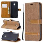 Color Matching Denim Texture Horizontal Flip Leather Case with Holder & Card Slots & Wallet & Lanyard for Nokia 2.2(Brown)