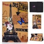 Colored Drawing Universal Voltage Craft Cloth TPU Protective Case, with Holder & Sleep / Wake-up Function & Card Slots & Anti-slip Strip for Galaxy Tab A 8.0 & S Pen (2019) / P355(Eiffel Tower)