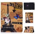Colored Drawing Universal Voltage Craft Cloth TPU Protective Case, with Holder & Sleep / Wake-up Function & Card Slots & Anti-slip Strip for iPad Pro 11 inch (2018)(Eiffel Tower)