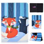 Colored Drawing Universal Voltage Craft Cloth TPU Protective Case, with Holder & Sleep / Wake-up Function & Card Slots & Anti-slip Strip for Amazon Kindle 2019(Red Fox)