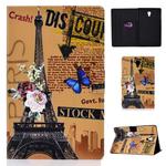 Colored Drawing Universal Voltage Craft Cloth TPU Protective Case, with Holder & Sleep / Wake-up Function & Card Slots & Anti-slip Strip for Galaxy Tab A 10.5 T590 / T595(Eiffel Tower)
