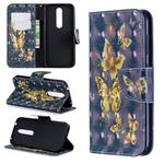 3D Colored Drawing Horizontal Flip Leather Case with Holder & Card Slots & Wallet For Nokia 4.2(Black Background Butterfly)