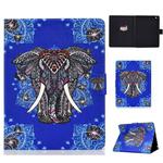 Colored Drawing Universal Voltage Craft Cloth TPU Protective Case, with Holder & Sleep / Wake-up Function & Card Slots & Anti-slip Strip for iPad 2 / 3 / 4(Elephant)