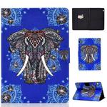 Colored Drawing Universal Voltage Craft Cloth TPU Protective Case, with Holder & Sleep / Wake-up Function & Card Slots & Anti-slip Strip for Huawei MediaPad T5(Elephant)