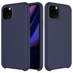For iPhone 11 Pro Solid Color Liquid Silicone Shockproof Case (Dark Blue)