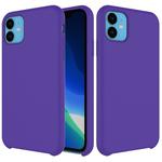 For iPhone 11 Solid Color Liquid Silicone Shockproof Case (Purple)