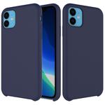 For iPhone 11 Solid Color Liquid Silicone Shockproof Case (Navy Blue)