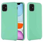 For iPhone 11 Solid Color Liquid Silicone Shockproof Case (Blue Green)