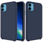 For iPhone 11 Solid Color Liquid Silicone Shockproof Case (Dark Blue)