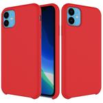 For iPhone 11 Solid Color Liquid Silicone Shockproof Case (Red)