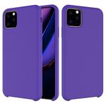 For iPhone 11 Pro Max Solid Color Liquid Silicone Shockproof Case (Purple)