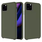 For iPhone 11 Pro Max Solid Color Liquid Silicone Shockproof Case (Army Green)