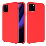 For iPhone 11 Pro Max Solid Color Liquid Silicone Shockproof Case (Red)