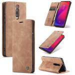 CaseMe-013 Multi-functional Retro Frosted Horizontal Flip Leather Case with Card Slot & Holder & Wallet For Xiaomi Mi 9T Pro / Redmi K20 Pro / Xiaomi Mi 9T / Redmi K20(Brown)