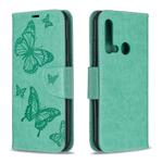 Two Butterflies Embossing Pattern Horizontal Flip Leather Case with Holder & Card Slot & Wallet & Lanyard for Huawei P20 lite (2019) / nova 5i(Green)