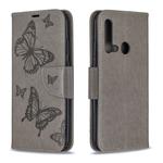 Two Butterflies Embossing Pattern Horizontal Flip Leather Case with Holder & Card Slot & Wallet & Lanyard for Huawei P20 lite (2019) / nova 5i(Grey)