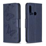 Two Butterflies Embossing Pattern Horizontal Flip Leather Case with Holder & Card Slot & Wallet & Lanyard for Huawei P20 lite (2019) / nova 5i(Dark Blue)