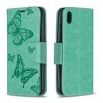 Two Butterflies Embossing Pattern Horizontal Flip Leather Case with Holder & Card Slot & Wallet & Lanyard for Xiaomi Redmi 7A(Green)