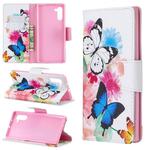 Colored Drawing Pattern Horizontal Flip Leather Case with Holder & Card Slots & Wallet(Two Butterflies)