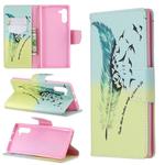 Colored Drawing Pattern Horizontal Flip Leather Case with Holder & Card Slots & Wallet(Feather Bird)