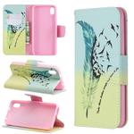 Colored Drawing Pattern Horizontal Flip Leather Case with Holder & Card Slots & Wallet For Xiaomi Redmi 7A(Feather Bird)