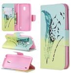 Colored Drawing Pattern Horizontal Flip Leather Case with Holder & Card Slots & Wallet For Nokia 2.2(Feather Bird)