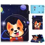 Colored Drawing Stitching Universal Horizontal Flip Leather Case, with Holder & Card Slots for 10 inch Tablet PC(Dog)