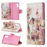 3D Colored Drawing Pattern Horizontal Flip Leather Case with Holder & Card Slots & Wallet For Galaxy Note10(Cat)