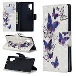 3D Colored Drawing Pattern Horizontal Flip Leather Case with Holder & Card Slots & Wallet For Galaxy Note10+(Butterflies)