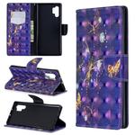 3D Colored Drawing Pattern Horizontal Flip Leather Case with Holder & Card Slots & Wallet For Galaxy Note10+(Purple Butterfly)