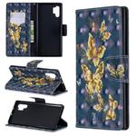 3D Colored Drawing Pattern Horizontal Flip Leather Case with Holder & Card Slots & Wallet For Galaxy Note10+(Black Background Butterfly)