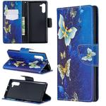 Colored Drawing Pattern Horizontal Flip Leather Case with Holder & Card Slots & Wallet For Galaxy Note10(Golden Butterfly)