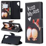 Colored Drawing Pattern Horizontal Flip Leather Case with Holder & Card Slots & Wallet For Galaxy Note10+(Kiss My Ass)