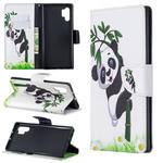 Colored Drawing Pattern Horizontal Flip Leather Case with Holder & Card Slots & Wallet For Galaxy Note10+(Panda and Bamboo)