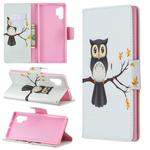 Colored Drawing Pattern Horizontal Flip Leather Case with Holder & Card Slots & Wallet For Galaxy Note10+(Owl on the Tree)