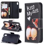 Colored Drawing Pattern Horizontal Flip Leather Case with Holder & Card Slots & Wallet For Xiaomi Redmi 7A(Kiss My Ass)