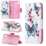 Colored Drawing Pattern Horizontal Flip Leather Case with Holder & Card Slots & Wallet For Xiaomi Redmi 7A(Peach Blossom and Butterfly)