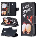 Colored Drawing Pattern Horizontal Flip Leather Case with Holder & Card Slots & Wallet For Nokia 2.2(Kiss My Ass)