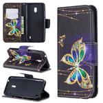 Colored Drawing Pattern Horizontal Flip Leather Case with Holder & Card Slots & Wallet For Nokia 2.2(Big Butterfly)