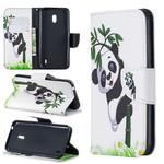 Colored Drawing Pattern Horizontal Flip Leather Case with Holder & Card Slots & Wallet For Nokia 2.2(Panda and Bamboo)