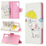 Colored Drawing Pattern Horizontal Flip Leather Case with Holder & Card Slots & Wallet For Galaxy Note10(Umbrella and Elephant)